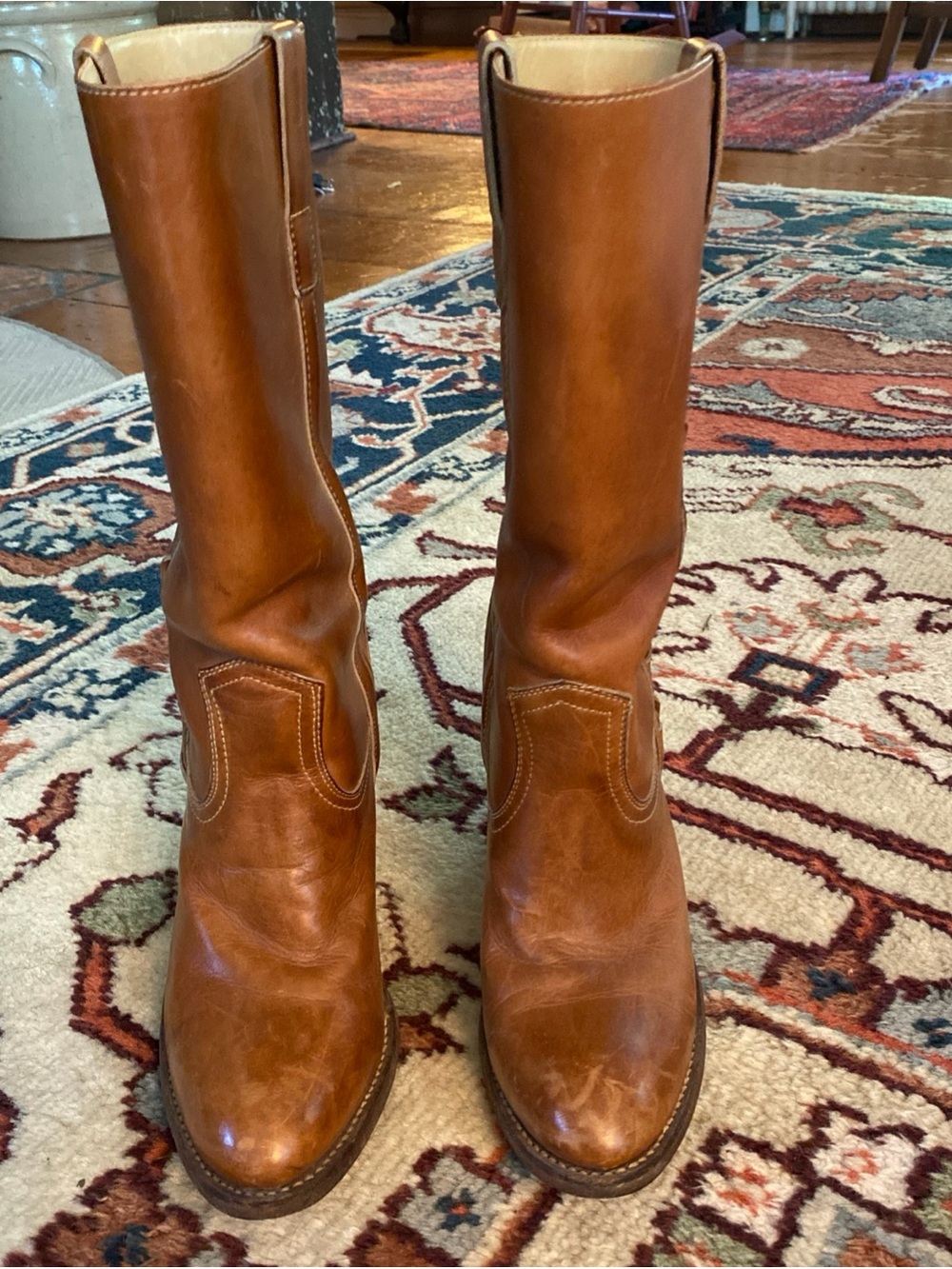 Endicott Johnson Btrish Tan Leather Vintage  Boots Ladies
